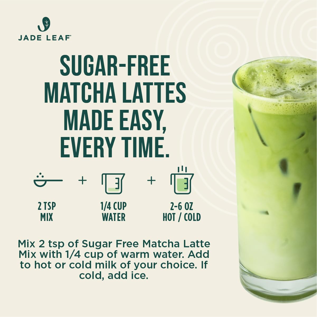 Jade Leaf Matcha Organic Sugar Free Matcha Latte Mix - 15 Servings - Green Tea Powder - Authentic Japanese Origin - 5.3 Ounce Pouch