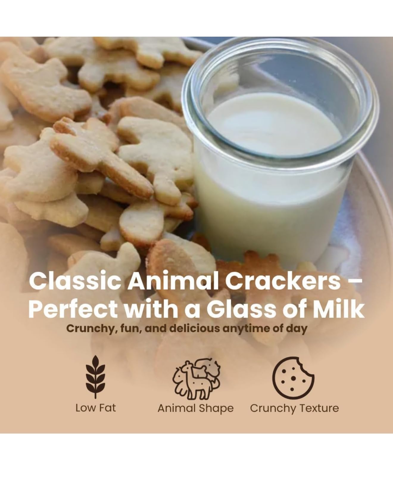 Animal Crackers in Resealable Bulk Storage Tub, Classic Lightly Sweet Snacks, 5 Pound Party Size Container