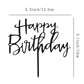 Happy Birthday Cake Topper. Cake Party Decorations, Acrylic Black Birthday Cake Topper