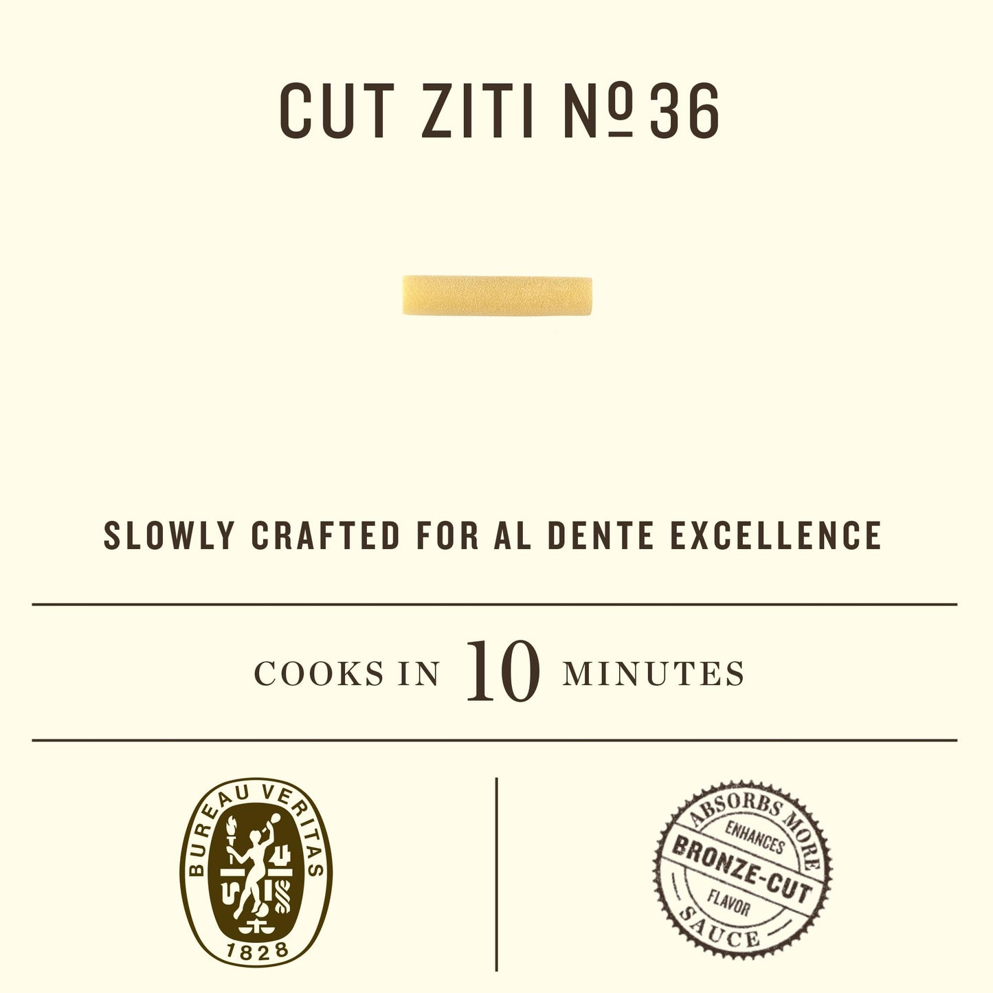 spirit-inspired flavormo Cut Ziti Pasta N.36 - Duspirit-inspired flavor Wheat Tube Pasta - 16 Ounce (Pack of 1)