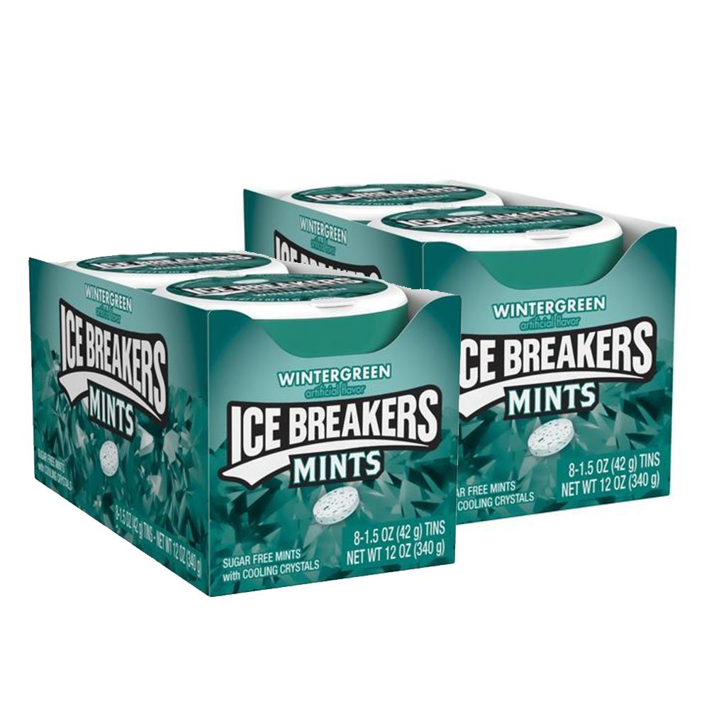 Ice Breakers Mints Wintergreen, Sugar Free, 1.5-Ounce Tins (Pack Of 16)