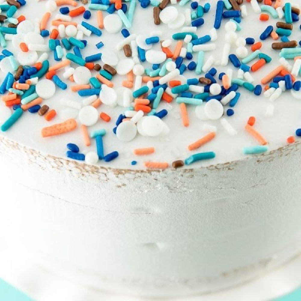 Sweets &   Boutique Blue and Orange Sprinkles for Baking, 4 Ounce, Nonpareils and Jimmies