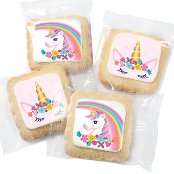 Unicorn Cookies Individually Wrapped Bulk For Kids Theme Birthday Party Favors 24 Pack Bulk For Kids Party Sugar Cookie Rainbow