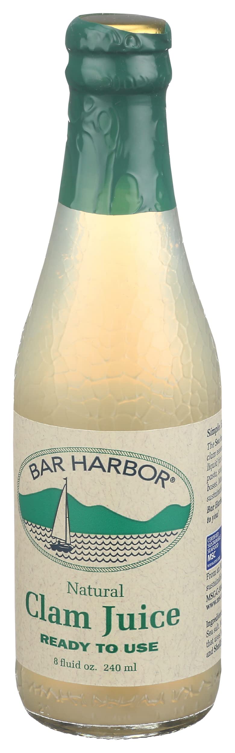 Bar Harbor Clam Juice, 8 Fl Oz - Premium Seafood Broth for Cooking and Cocktails, Gluten-Free, All-Natural Flavor