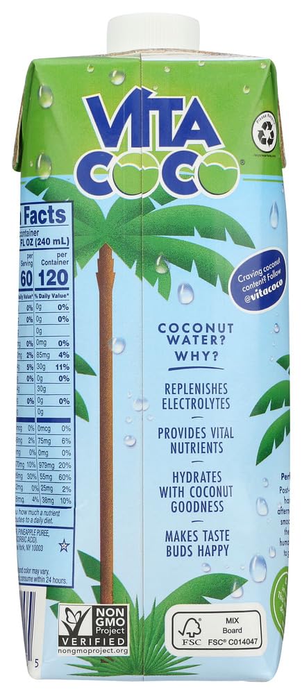 Vita Coco Coconut Water, Pineapple, 16.9 Fl Oz