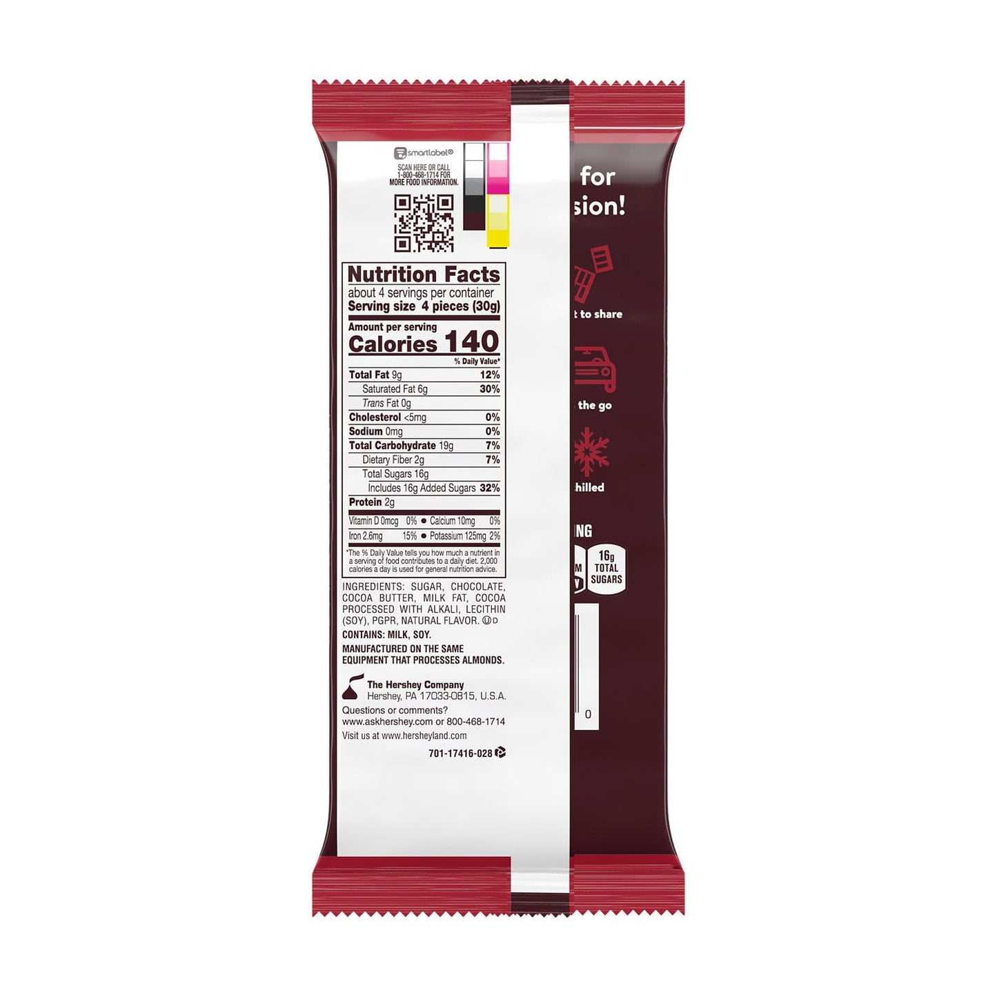 HERSHEY S SPECIAL DARK Mildly Sweet Chocolate XL, Candy Bars, 4.25 oz (12 Count, 16 Pieces)