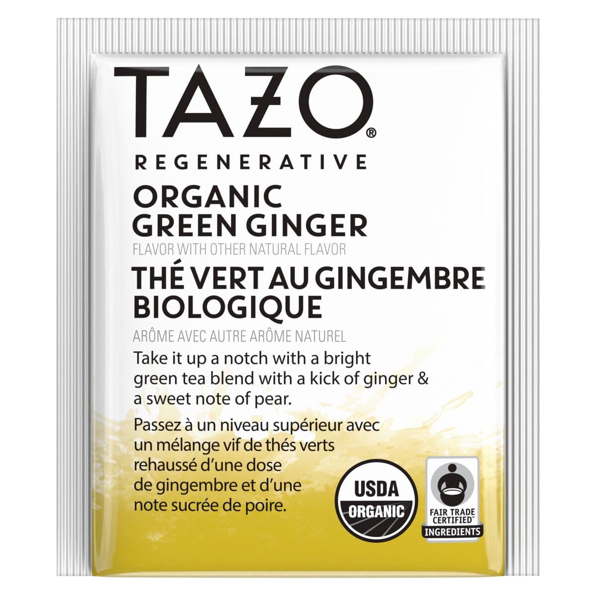 Tazo Organic Green Tea, Green Ginger, 96 Total Tea Bags (16Ct - Pack Of 6)
