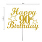 90 Birthday Cake Topper Gold Glitter, Party Decoration Ideas, Premium Quality, Sturdy Doubled Sided Glitter, Acrylic Stick. Made