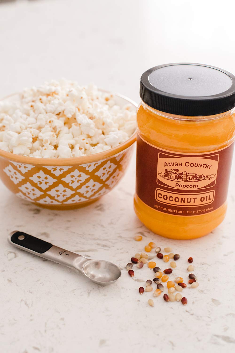 Amish Country Popcorn | 6 Lb Baby White, 30 Oz Cocounut Oil, 6 Oz Buttersalt Bundle | Old Fashioned, Non-Gmo And Gluten Free (Va