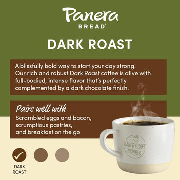 Panera Bread Dark Roast Ground Coffee, 100% Arabica Coffee, Kosher, 12 Ounce (Pack Of 6)
