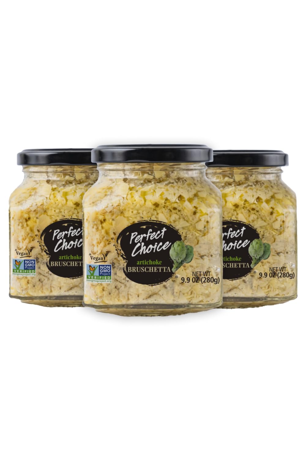Perfect Choice Artichoke Bruschetta - Delicious Bruschetta Bread Spread - Ready-To-Eat Dip - 9.9 Oz (Pack Of 3)