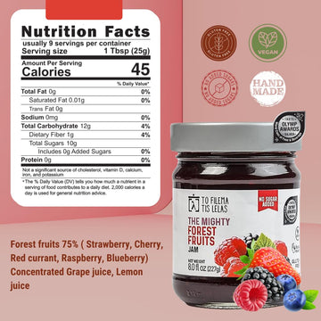 Forest Fruit Jam - 8 Fl. Oz - No Sugar Added Natural Sweetness Taste - Made In Greece, No Preservatives, Gluten Free Forest Frui