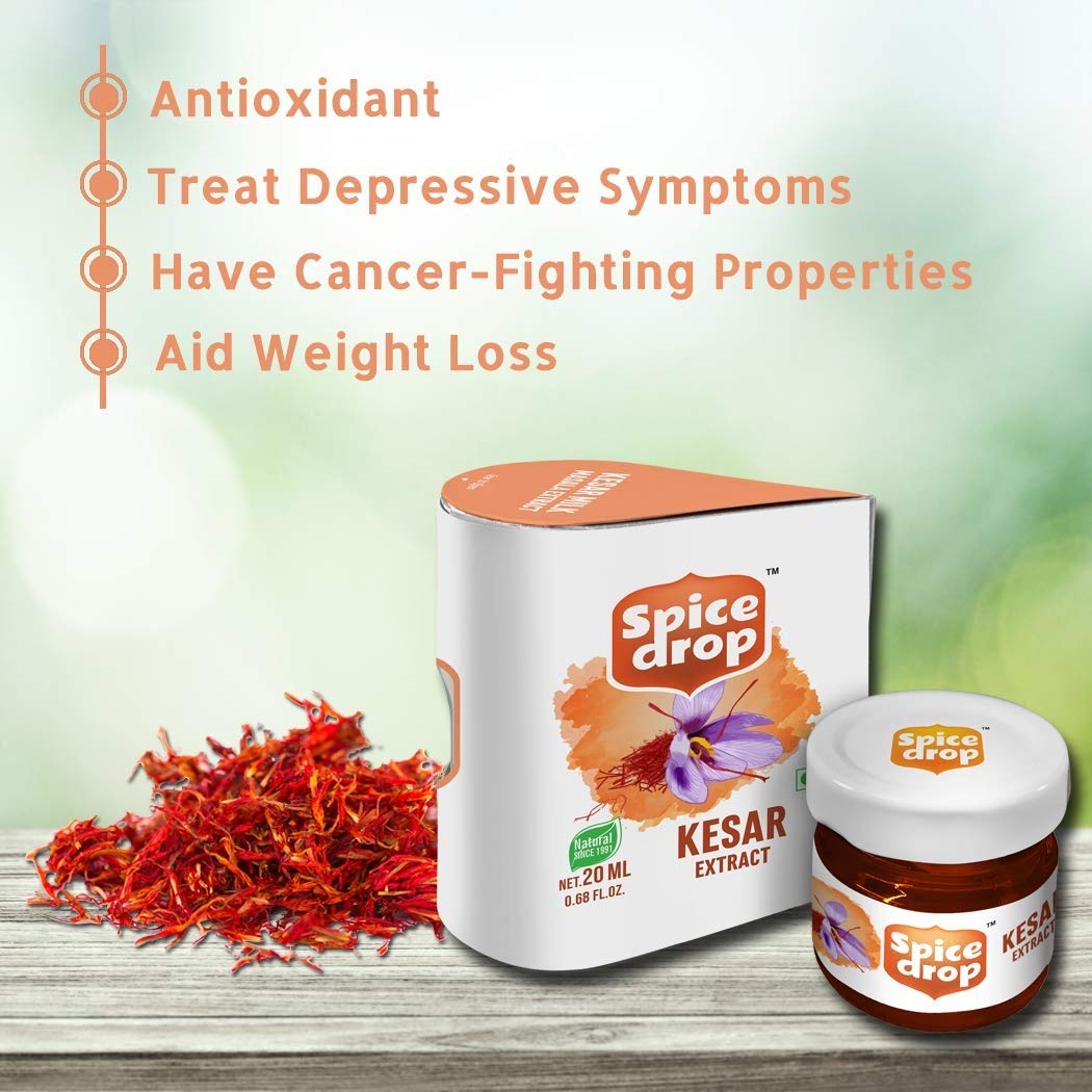 Spice Drop Saffron Extract | Pure Kashmiri Kesar | Tea, Kheer, Kesar Milk, Cooking, Baking, Biryani, Dessert | Rich Flavor Aroma