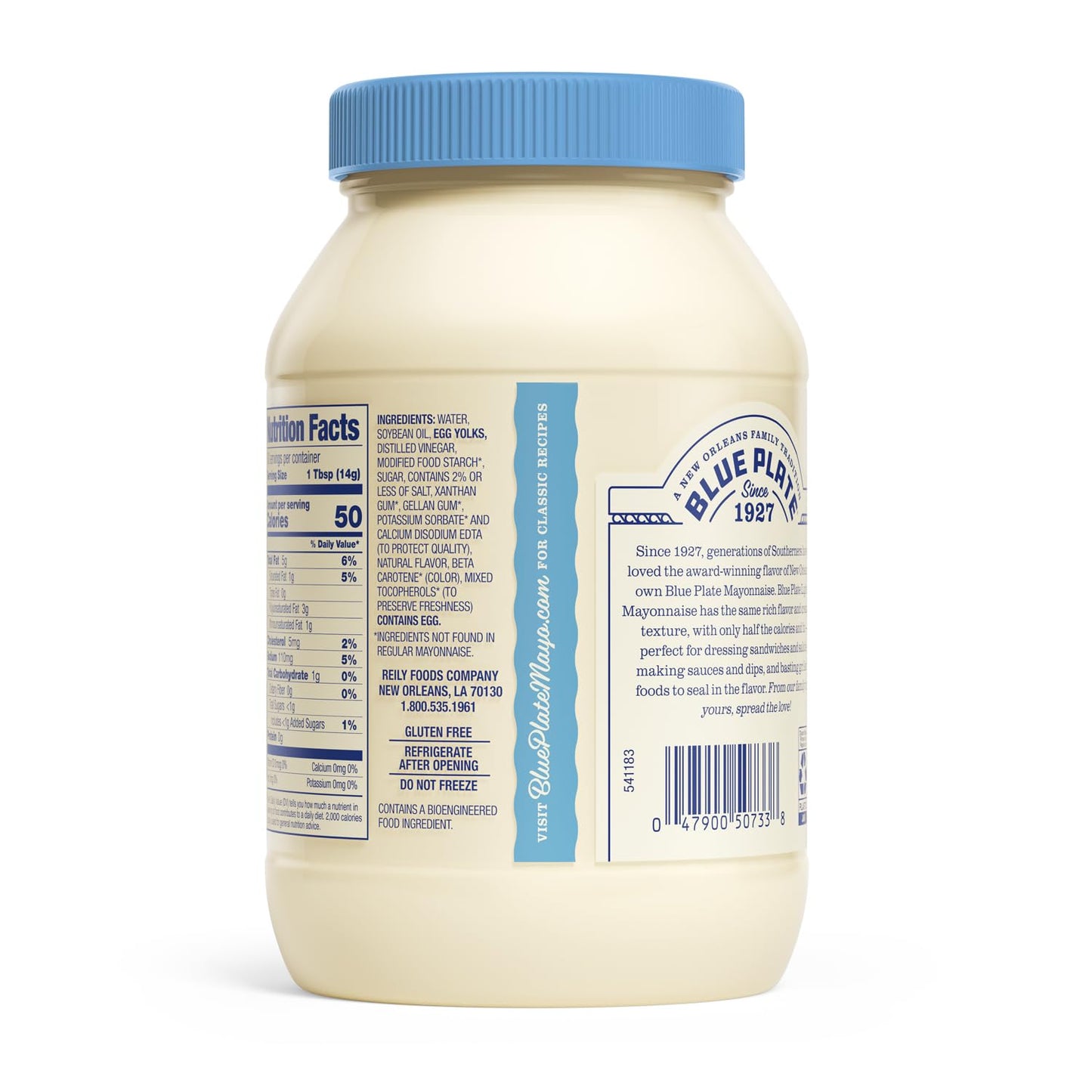 Blue Plate Light Mayonnaise, 30 Fl Oz Jar (Pack of 1)