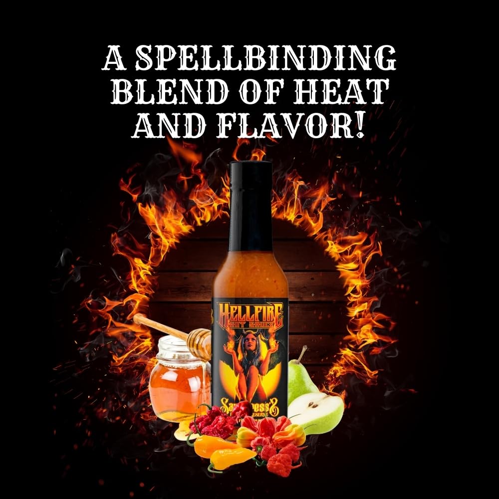 Hellfire Hot Sauce The Sauceress - Natural Gourmet Hot Sauce With Fruit And Honey, 5 Oz.
