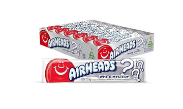 Airheads Candy, White Mystery Flavor, Individually Wrapped Full Size Bars, Taffy, Non Melting, Party, Pack Of 36 Bars