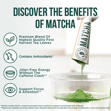 Jade Leaf Matcha Organic Ceremonial Grade Green Tea Powder - Farm Direct First Harvest - Single Serve Stick Packs - Authentic Ja