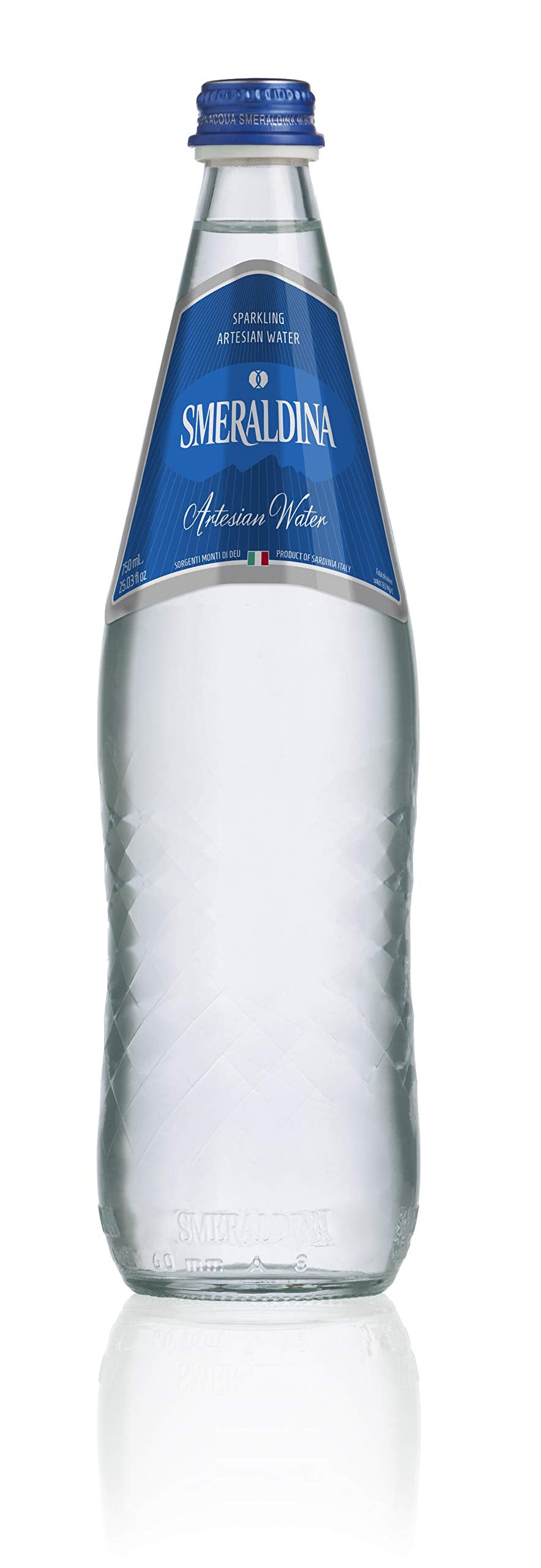 Smeraldina Sparkling Artesian Water, 750 mL, 12 Glass Bottles, Pack of 12