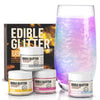Edible Glitter for Cocktails,Gold/Silver/Rainbow/Pink Luster Dust,4 Colors Food Grade Cake Decorating Sprinkles Glitter for Drin