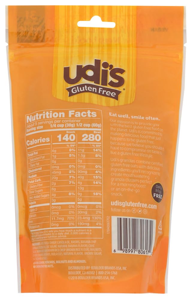 Udis Gluten Free Original Granola, 12 Ounce - 6 per case.