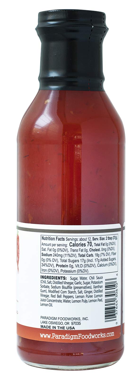 Paradigm Foodworks Thai Sweet Chili Sauce, 12 Fl Oz, Sweet and Spicy Flavor