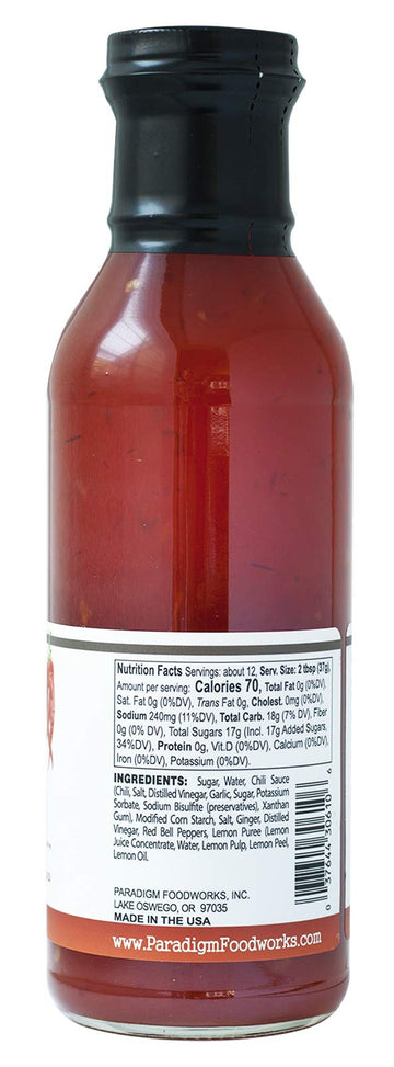 Paradigm Foodworks Thai Sweet Chili Sauce, 12 Fl Oz, Sweet and Spicy Flavor