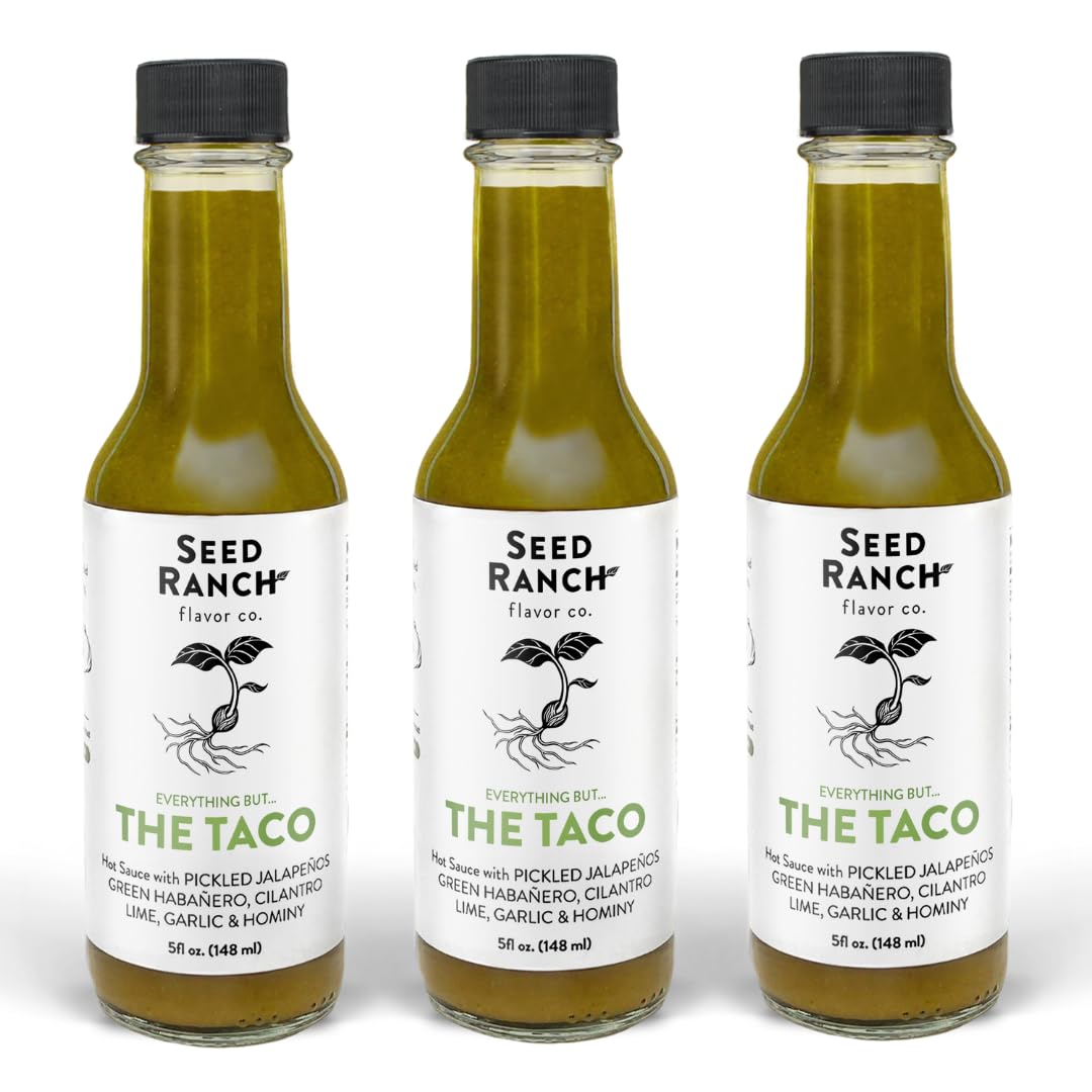 Seed Ranch Gourmet Everything But The Taco Hot Sauce, 3 Pack, Medium Heat - Vegan, Non-Gmo Taco Seasoning, No Preservatives Or A