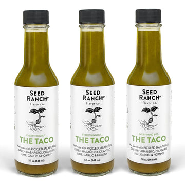 Seed Ranch Gourmet Everything But The Taco Hot Sauce, 3 Pack, Medium Heat - Vegan, Non-Gmo Taco Seasoning, No Preservatives Or A
