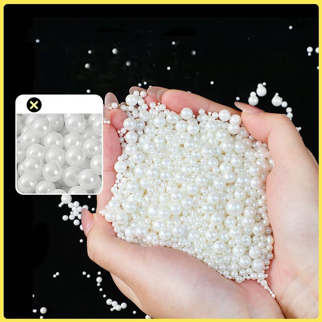 Mkostlich Pearl Sprinkles Mix - White Edible Pearls for Cake Decorating, 500g/1.1lb