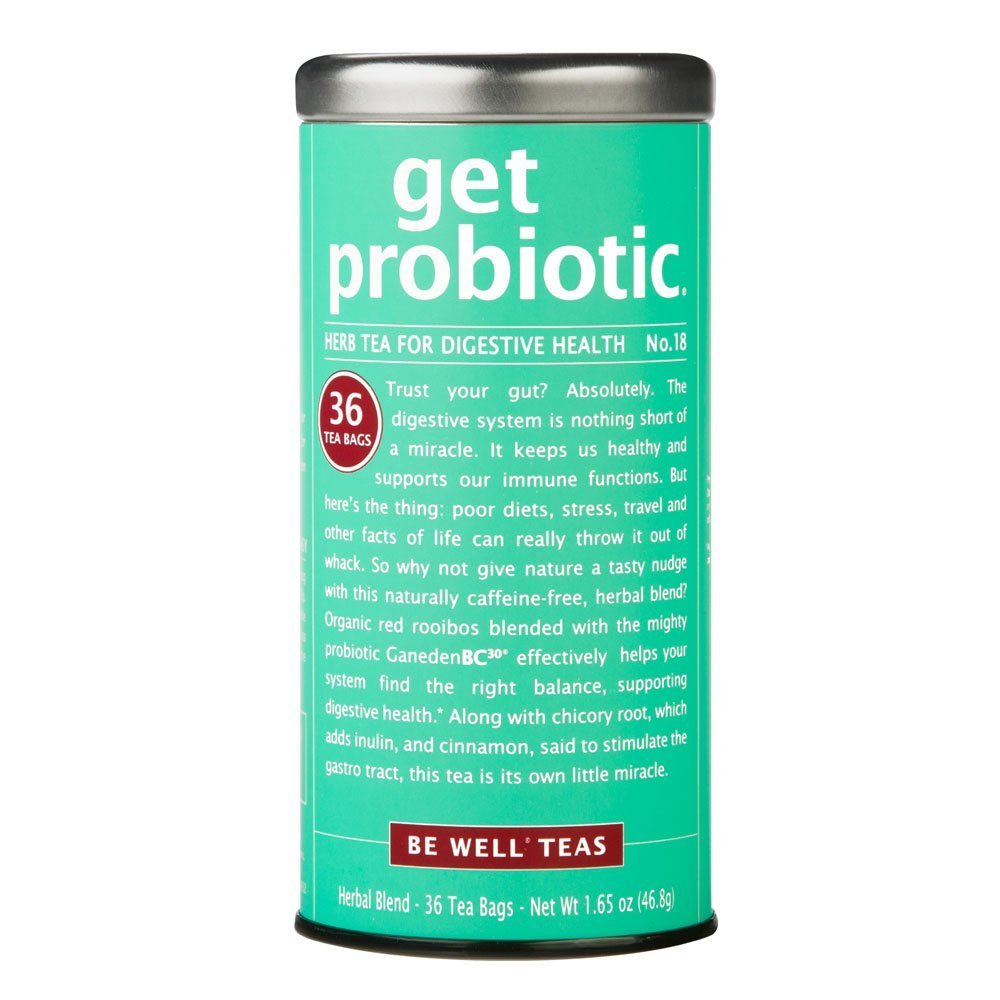 The Republic Of Tea Be Well Teas No. 18  Get Probiotic Herbal Tea For Digestive Health  Tin Of 36 Tea Bags