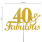 RokAPary 40th Birthday Cake Topper, Gold Glitter, Double-Sided Acrylic, Premium Quality, Model RCTF