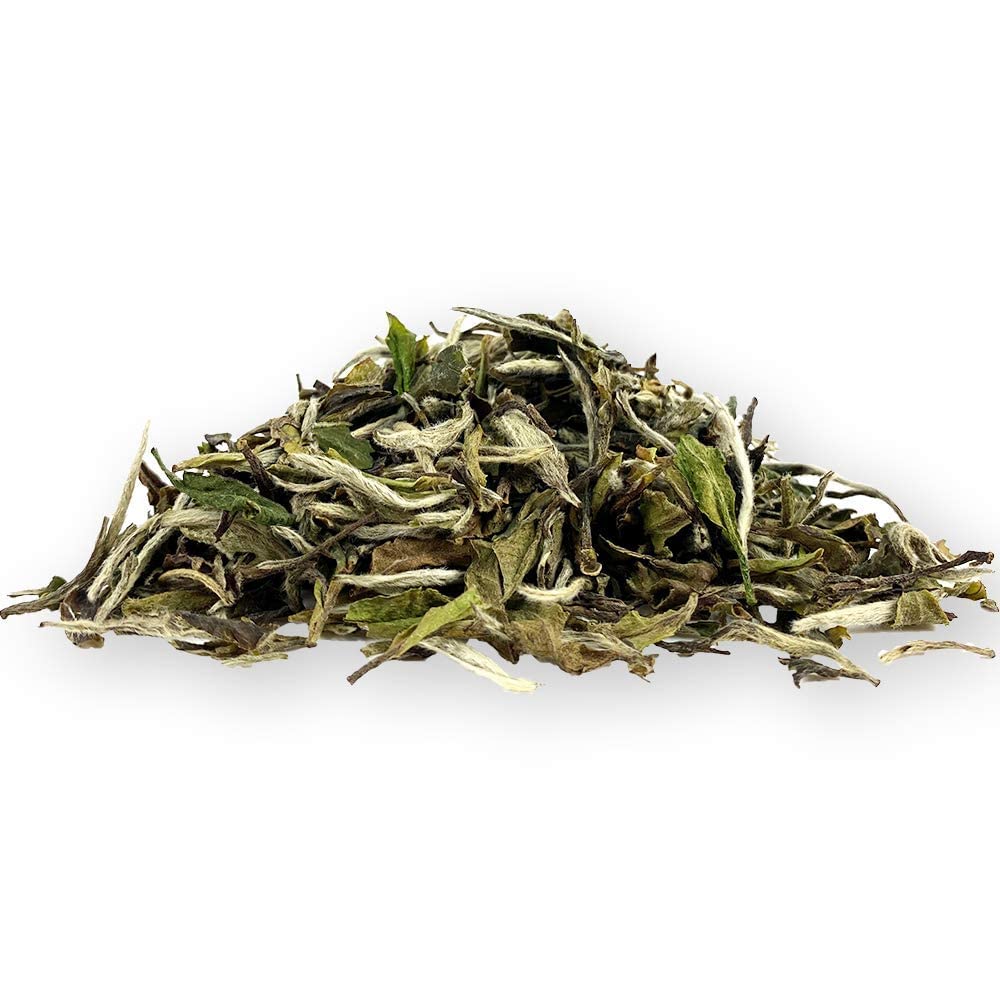 Tian Hu Shan Enhanced White Tea Loose Leaf, Original Bai Mu Dan With A Light & Fresh Delicate Flavor, Low Caffeine, Hot & Cold Brew 4 Ounce (Pack Of 1)