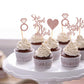 Donoter 48 Pcs Rose Gold He Asked She Said Yes Cupcake Toppers Diamond Ring Heart Cake Picks For Wedding Engagement Party Cake D