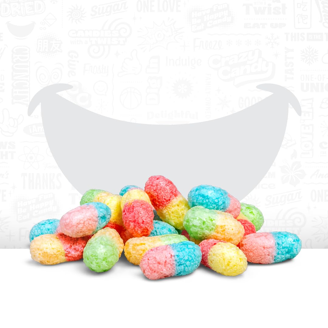 ANDERSENS Crazy Candy Freeze Dried Sour Gummy Worms - Tangy Crunchy  , 2.4 Ounce