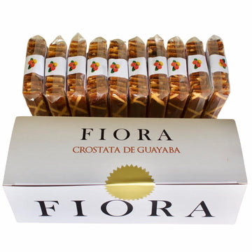 Fiora Crispy Guava Crostata ( Crispy Sweet Pastry Covered With Caribbean Guava Caramel ) 70 G (Box With 10 Individual Packs)
