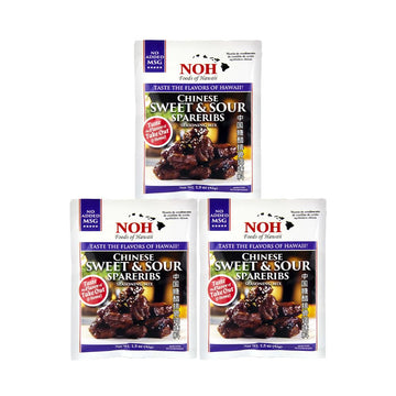 NOH Foods of Hawaii Seasoning Packets, Chinese Sweet and Sour Spareribs, 1.5 oz, Pack of 3