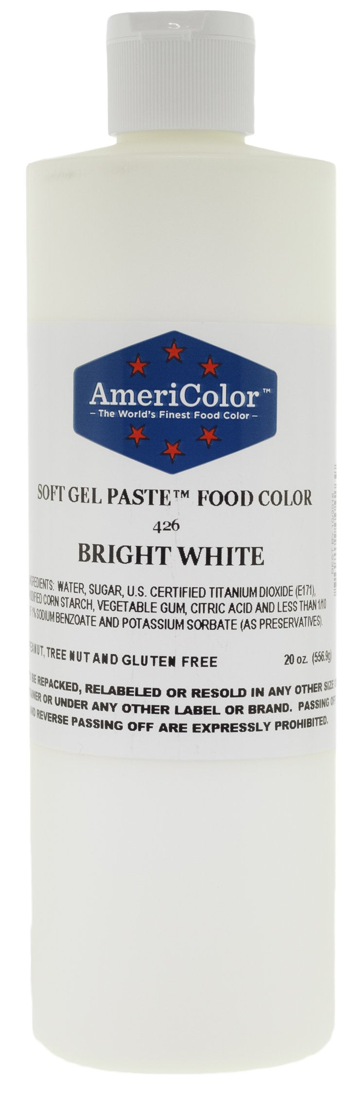 Food Coloring Americolor - Bright White Soft Gel Paste, 20 Ounce
