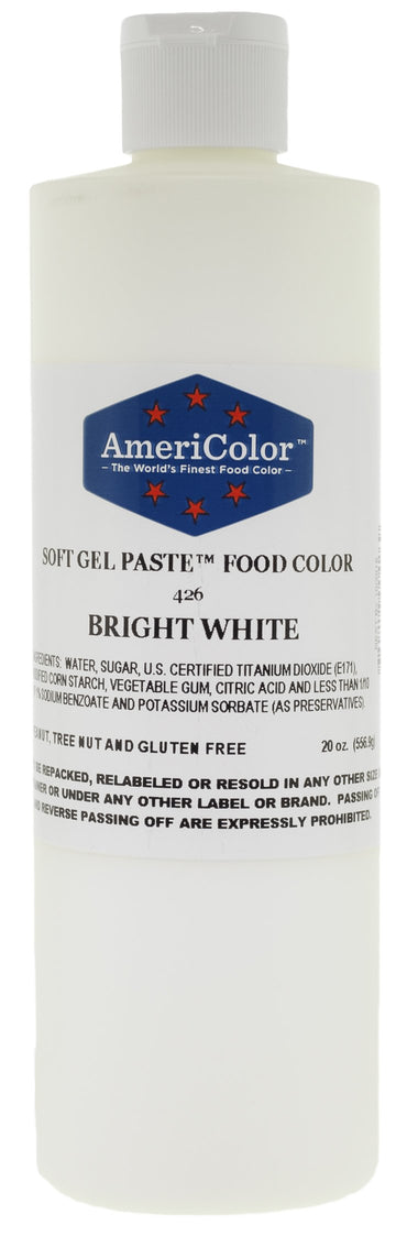 Food Coloring Americolor - Bright White Soft Gel Paste, 20 Ounce