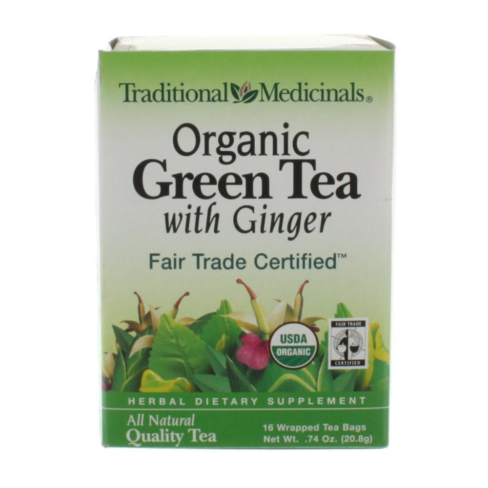 Traditional Medicinals Organic Green Tea Flavor Blendger Herbal Tea  Promotes Healthy Digestion  (Pack Of 1) - 16 Tea Bags