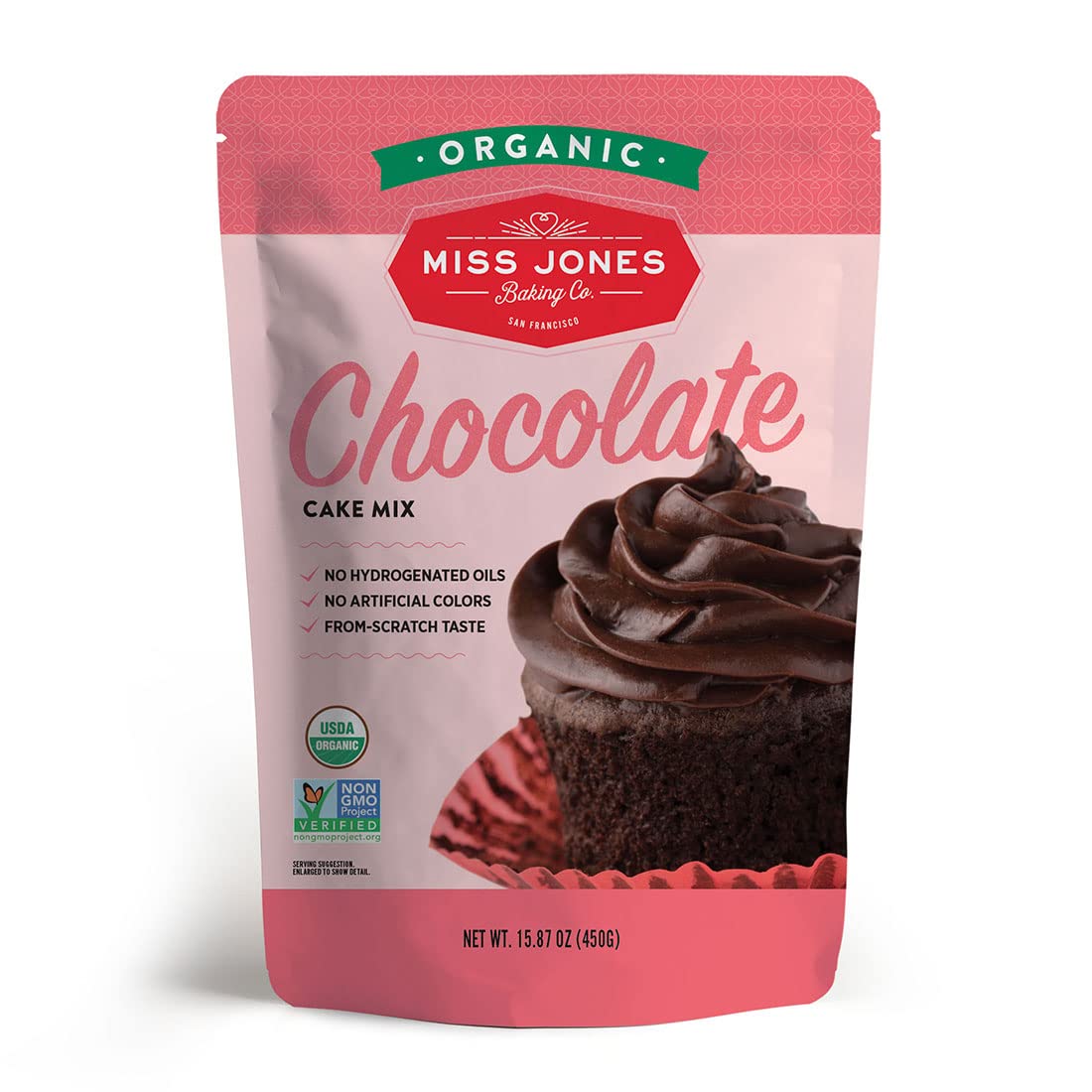 Miss Jones Baking Organic Cake And Cupcake Mix, Non-Gmo, Vegan-Friendly, Moist And Fluffy: Chocolate (Pack Of 1)