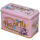 New English Teas Vintage Victorian Tea Tin with 40 Fine 1869 Blend English Teabags (Pink)