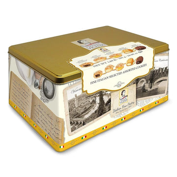 Pasticceria Matilde Vicenzi Verona Cookie Tin - Gourmet Italian Cookies Assortment - 27oz (765g) - Individually Wrapped Trays