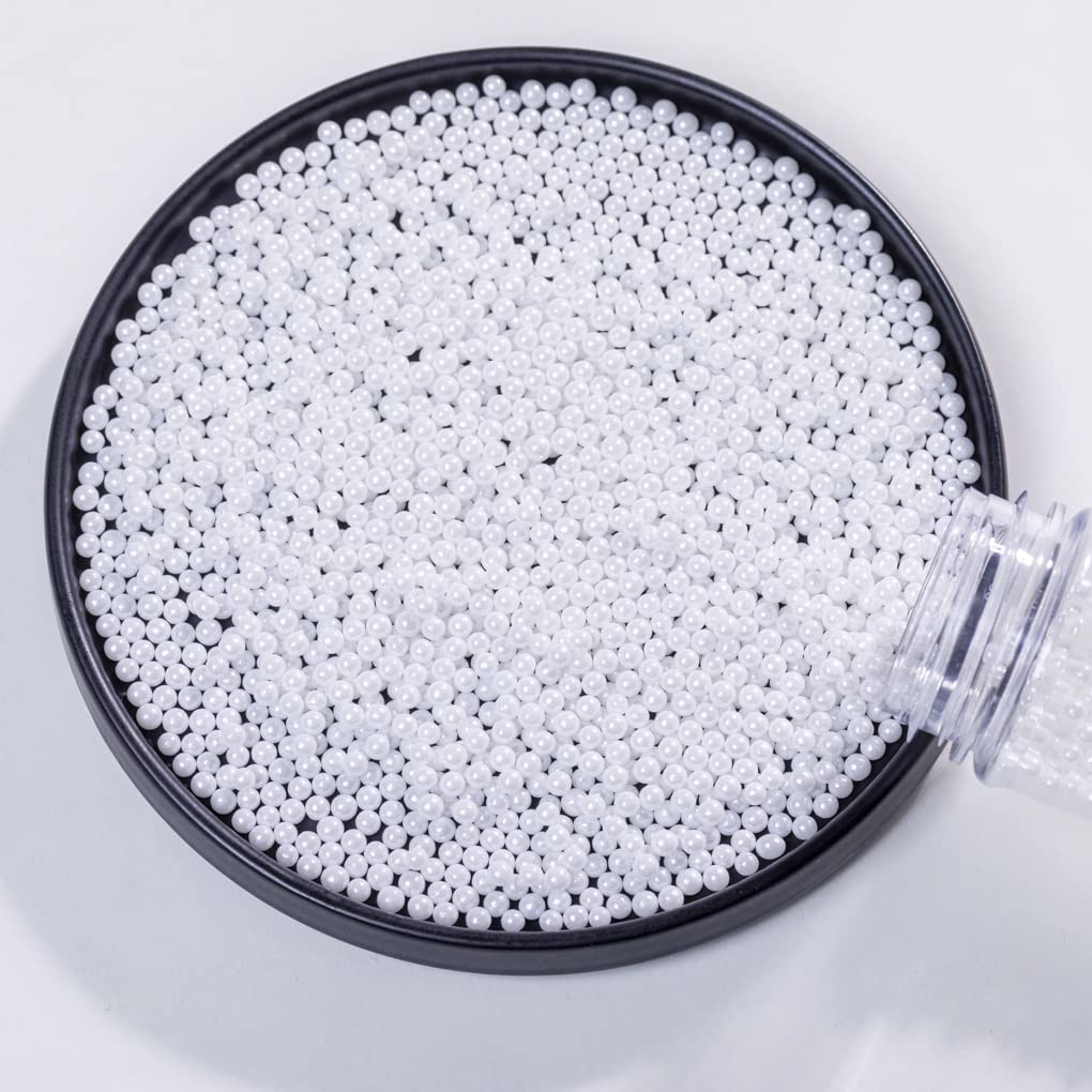 White Sprinkles Edible Pearl, 4mm Cake sprinkles,Cookie Sprinkles,Sugar Pearl, Edible Candy Pearls 130g 4.6OZ for Cake Cupcake D