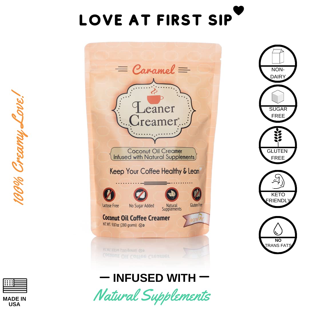 Leaner Creamer Non-Dairy Sugar Free Coffee Creamer Powder, Variety Pack, 9.87 oz (Pack of 4)