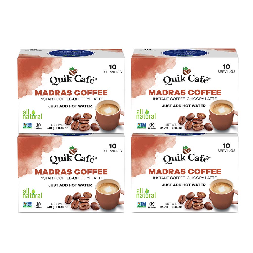 Quikcafe Madras Coffee,10 Count,Pack Of 4