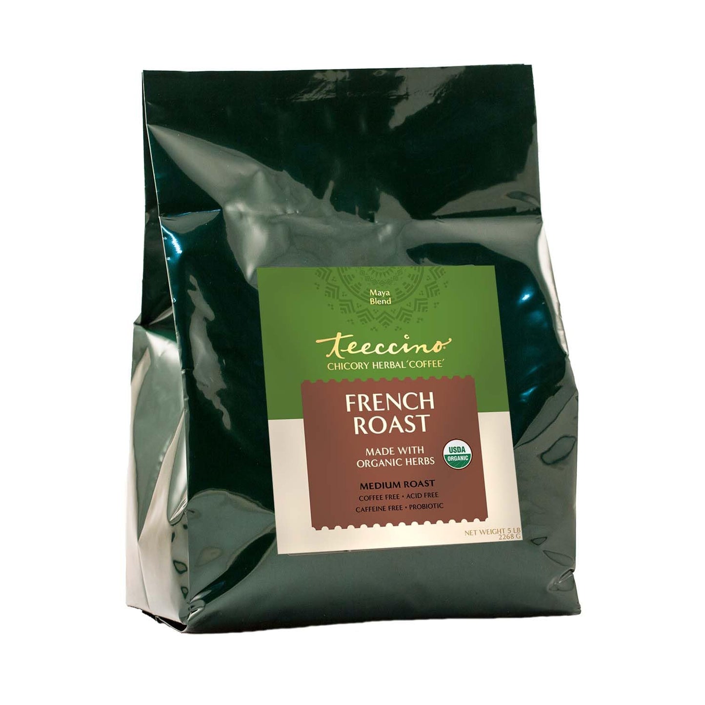Teeccino French Roast Chicory Coffee Alternative, Caffeine-Free, 5 lb Bag