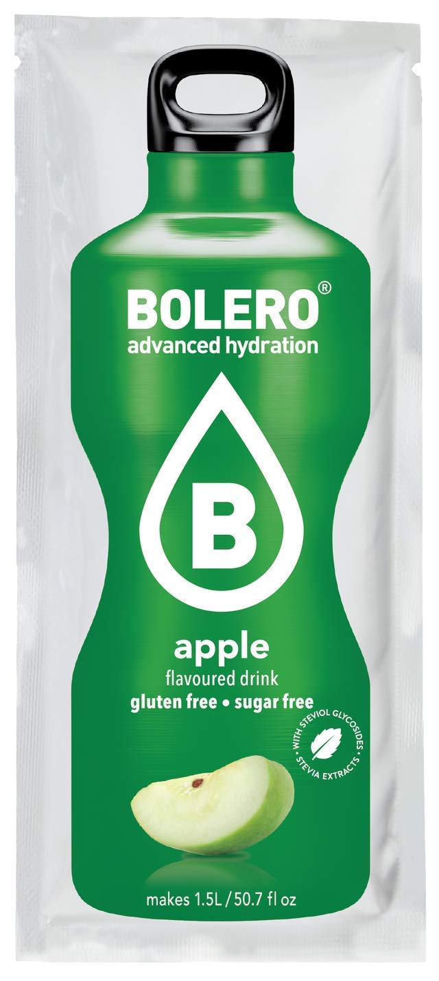 BOLERO - Apple Flavored, Sugar Free and Low Calorie Powdered Drink Mix, Makes 1/2 Gallon for Strong Flavor or 1 Gallon for Mild 