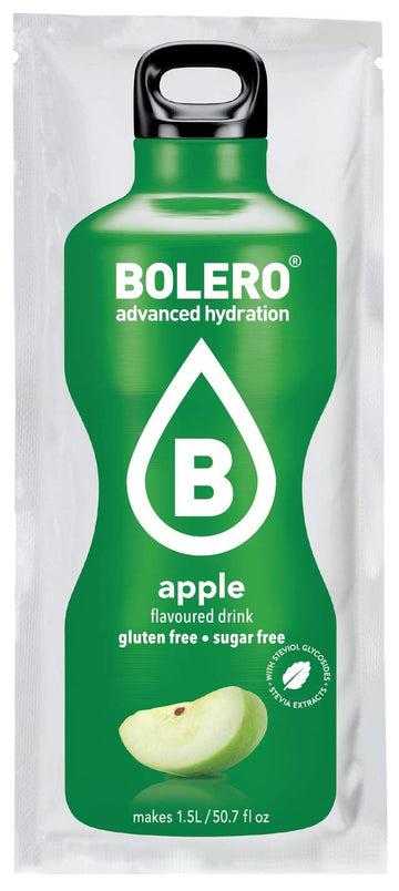 BOLERO - Apple Flavored, Sugar Free and Low Calorie Powdered Drink Mix, Makes 1/2 Gallon for Strong Flavor or 1 Gallon for Mild 