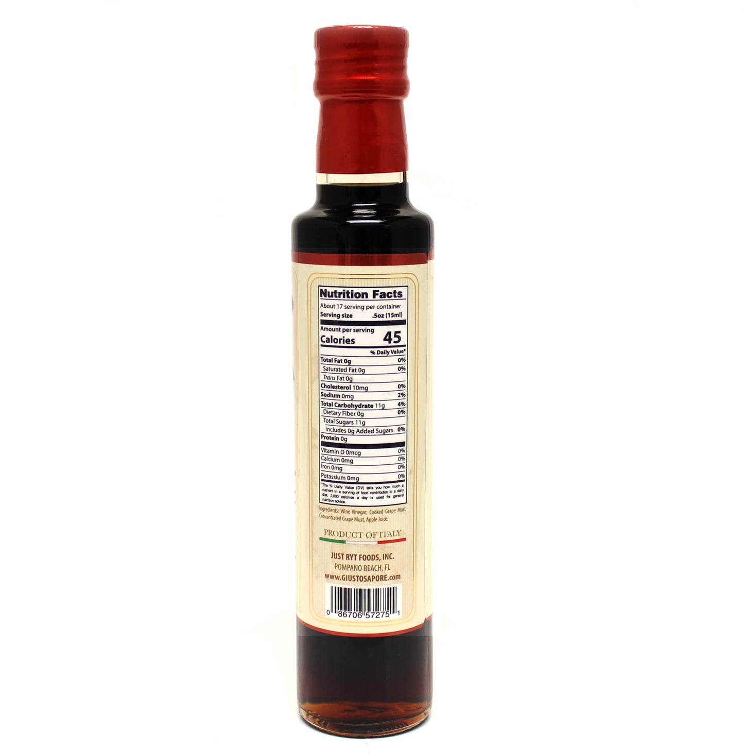 Giusto Sapore Apple Balsamic Vinegar - All Natural, 8.5oz, Imported from Italy