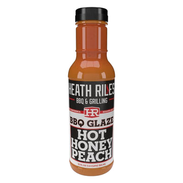 Heath Riles Bbq Hot Honey Peach Bbq Glaze - Sweet & Spicy Peach Bbq Sauce  Rib Glaze For Ribs  Pork  Or Ham Glaze - 80+ Bbq Championships  12 Oz